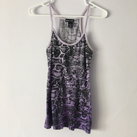 Wet Seal Purple Gradient Reptile Print Tank S - Picture 1 of 10